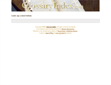 Tablet Screenshot of glossaryindex.com